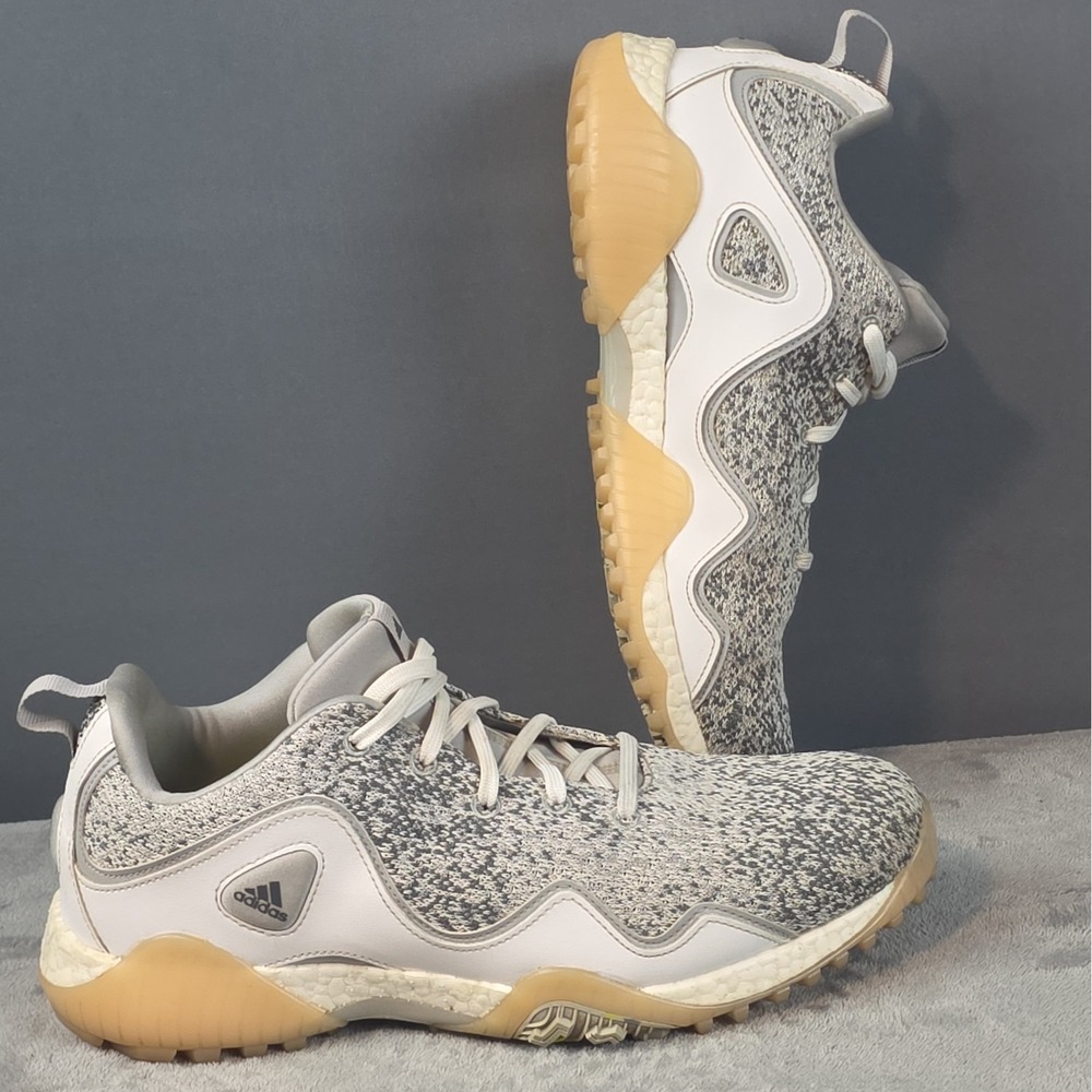 Adidas Code Chaos 21 Boost Golf Shoes Spikeless Gray White FW5613 Primeblue 9.5
